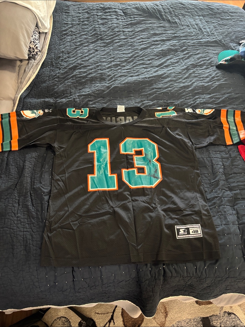 STARTER Black Miami Dolphins Style #13 Football Jersey